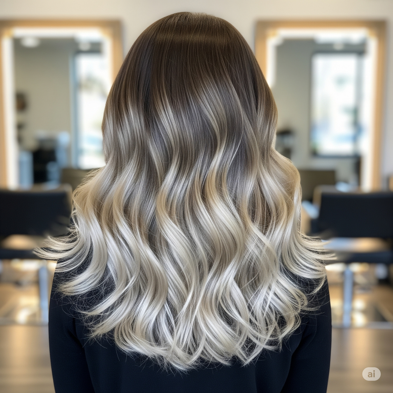 [Imagen de una chica con cabello teñido de un color fantasía o con balayage]